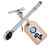 UNITEC Drehmomentschlüssel, Einstellbar von 40 bis 210 Nm, Antrieb 1/2' Vierkant, mit Stecknüssen 17/19 mm und Verlängerung, Silber