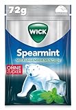 WICK Spearmint Hustenbonbons mit kühlendem Menthol, ohne Zucker - 1er Pack (1 x 72 g)