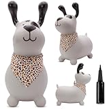 sun baby Hüpftiere ab 1 Jahr mit Pumpe aufblasbares Hüpfspielzeug aus Hochwertigem und Strapazierfähigem Gummi, Verschiedene Designs (Grauer Hund)