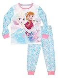 Disney Schlafanzug für Mädchen | Pyjama-Sets ELSA Eiskönigin | Frozen Pyjama Langarm | Prinzessin Pygama für Kinder, blau, 4-5 Jahre