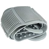 iHacsan Silikon-Badebürste, Silikon-Rückenschrubber für Dusche (1 Pack), doppelseitige Badebürste, für Peeling-Gurt, Dusche, Spa, Hautmassage (grau)