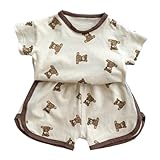 Baby Kleidungsset 2-teilig Kurze Ärmel Und Hosen Cartoon Bär Druck Kleinkind T Shirt Und Shorts Kleidung Body Kleinkind Kleidung Für Jungen Kleinkind Kleidung Für Mädchen Sets Kleinkind