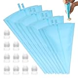 Spritzbeutel und Tüllen, Spritzbeutel und Spritztüllen – Set mit 16 wiederverwendbaren und sicheren Spritzbeuteln für die Dekoration von Kuchen, Zuckerguss-Rohr-Set in -Qualität