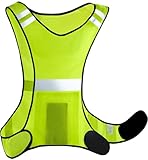 Laufweste für Joggen, Fahrrad - Reflektierende Warnweste - Für Damen & Herren - Atmungsaktiv - Leicht (S bis L)