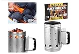 Dahlmann Home/E Grillanzünder Set Anzündkamin XXL verzinkt, 32 Anzünder, Kamineffekt, Manuell, Freistehend, Garten Terrasse