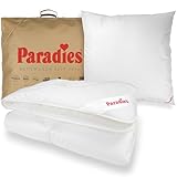 PARADIES Bettdecke 155x220 Set mit Kissen 80x80 - Prima Bio Ganzjahresdecke + Softy Top Bio medium Kopfkissen, Öko-Tex 100 Klasse 1, Bettzeug 155x220 Set