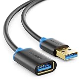 deleyCON 1,5m USB 3.0 Super Speed Verlängerungskabel - USB A-Stecker zu USB A-Buchse - USB 3.0 Super Speed Technologie bis zu 5 Gbit/s - Schwarz/Blau