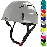 ALPIDEX Kletterhelm | Norm EN 12492 Kletterausrüstung Hartschalenhelm | Universal Passend | Robust | Klettersteighelm | Jugendliche | Erwachsene, Farbe:Pebble Grey