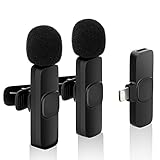 Azarton Mikrofon Handy fur iPhone – 2.4GHz Wireless Lavalier Microphone ansteckmikrofon kabellos mit Clip fur Videoaufzeichnung YouTube Facebook Live Stream Tiktok