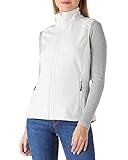 Outdoor Ventures Softshell Weste Damen Ärmellose Jacke Laufweste Leicht Winddicht Warm Fleeceweste Stehkragen Sport Golf Weste mit 4 Taschen für Wandern Camping weiß XL