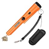 Homealexa Tragbar Metallsuchgerät, Metall PinPointer IP66 Wasserdichter mit eingebautem LED Indicator/Alarm Licht/ 360° Scan/Holster für Goldmünze Hunt, Relikte, Schmuck