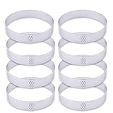 ZIHDKE Perforierter runder Tortenring aus Edelstahl, Obstkuchen-Törtchenform for Backen von Desserts, Kuchen, Mousse-Formen, Küchenutensilien FüR Kuchen(8PCS 10CM Silver A)