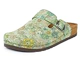 Jürgen Hirsch Damen Clog Ergo 05 rundum Leder Tief-Fußbett Antishock-Pad Komfortweite G (grün, Numeric_39)