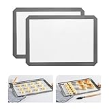 KitchenRaku 29.5x42cm Rechteckig Backmatte aus Silikon,Antihaftbeschichtung Silikon Backmatte Dauerbackfolie Wiederverwendbar Backfolie Silikonmatte BPA frei (Brillantes Grau, 29.5x42cm)