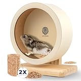 EMPOLEO Hamsterrad Ø:16cm Leise Laufrad Hamster, Nager Zubehör aus Holz/Kork incl. Ersatz-Korkstreifen