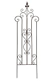 FRANK FLECHTWAREN Rankhilfe Schwertlilie 36 x 117 cm Garten Rankgitter Metall Dunkelbraun mit Rankenmuster handgearbeitet wetterfest