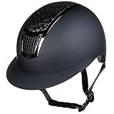 HKM Unisex – Erwachsene Glamour Shield Reithelme, 9191 schwarz/schwarz, 59-61 cm