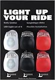 Yarrie LED Licht 6er Set, Helles Licht, Kompakt und Wasserdicht, Langlebiger Akku, LED ist für den Außenbereich geeignet und kann auch als Kinderwagen Licht (2black, 2white, 2red)