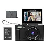 Tdkfdswdoa Digitale Fotografie Kamera 4K 18X Digitalzoom Vintage Vlog Video Recorder 180° Flip Screen Selfile Cam