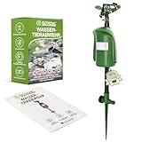 ISOTRONIC Wasserstrahl Tiervertreiber I Bewegungsmelder I Reichweite 10 m I Reiherschreck, Wildtierabwehr, Katzenschreck