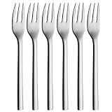 WMF Nuova Kuchengabel Set 6-teilig, 16 cm, Cromargan Edelstahl poliert, glänzend, spülmaschinengeeignet
