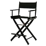 Casual Home Natur Rahmen Leinwand Regisseur Stuhl, Holz, Black Frame with Black Canvas, 61 cm (24 Zoll)