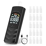 Nastopee Alkoholtester,2 in 1 Präzisionstest und Schnelltest Alkoholmessgerät Tragbarer mit 20 Mundstücken und Digitalem LCD-Anzeige,Speicherfunktion,Sprachansage für Haushalt oder Partys