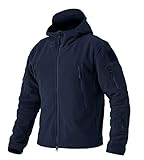 EKLENTSON Herren Winddichte Jacke Windbreaker Fleecejacke Winter mit Kapuze und Multi-Taschen, (Navy, XL)
