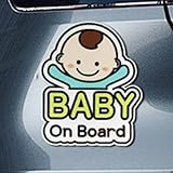 Junge baby on board,auto aufkleb kind,reflektor baby im autoaufkleber,wetterfest UV-beständige und farbechte,Autosticker für glatte Oberflächen(18cm x 13.5cm, 1 Stück)
