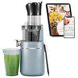 AOBOSI 200W Slow Juicer, Entsafter mit Rückwärts Funktion und zwei Filtergrößen. entsafter gemüse und obst testsieger, multifunktionale entsafter gemüse und obst mit Smart Chip. Obstpresse-Blau