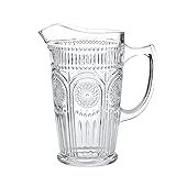 Kingrol 1.5L Glaskanne, 50oz Vintage Wasserkaraffe Krug für Eistee, hausgemachten Saft, Getränke, hitzebeständige Borosilikatglas-Karaffe für heißes/kaltes Wasser