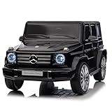 COSTWAY Mercedes Benz G500 Elektroauto für Kinder, 12V Kinderauto Elektrisch mit Fernsteuerung, Elektrofahrzeug mit Hupe Musik LED-Lichtern, Elektro Auto für Kinder ab 3 Jahren (Schwarz)