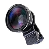 15X Makro und 0 45X Weitwinkelobjektiv Set für Telefone inklusive Reisetasche für Fotografen (Schwarz)
