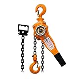 Manuelle Handwinde 0,8-3,2 Tonnen, 1,5-3 m Ratschenzug, Schwerlast-Hebekran-Kettenblock für Anhänger und Boote – HSH gelbe Hebelwinde