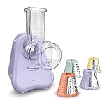 Moulinex Fresh Express Elektrische Gemüsereibe, Direktserviersystem, 4-in-1, zerkleinern-schneiden-reiben, Kabel-Verstausystem, Zubehör spülmaschinenfest, Lila, DK8546E0