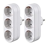 2 Stücke Steckdose, Steckdosenwürfel, Steckdosenadapter Verteilersteckdose