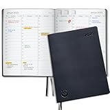 Premium Terminkalender 2025 von Smart Panda – Wochenplaner A4, Silber – Softcover und Geschenkbox – Terminkalender, 30 Minuten-Intervalle – Jahreskalender, Planer 2025 – auf Deutsch