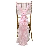 SunriseMall Stuhlbezug aus Milchgarn, Tüll, Stuhlrückenkappen für Brautparty, Hochzeit, Babyparty, Dekoration, langer Tüll, Hochstuhlrock-Schonbezüge (Rosa, 4 Stück)
