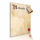 Urkunden Vordruck Blanko DIN A4; Edles Urkundenpapier zum Bedrucken & Beschriften für Zertifikate & Auszeichnungen; Laser- & Tintenstrahldrucker geeignet (Design 1, c) 30 Stück)