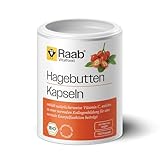Raab Vitalfood® Bio Hagebutten Kapseln (150 Stück) - Premium-Sorte AP-4® Hagebutte aus dem Süden von Chile, mit natürlichem Vitamin C für eine normale Kollagenbildung & Knorpelfunktion, ohne Zusätze