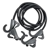 Elastische Karabiner-Schnüre, 2 m, robuste Gurte, dehnbares Spannseil, 1,5 cm, sicherer Outdoor-Verschluss, ideal für Motorrad, Anhänger, Zelt, Dachträger, Boot, Camping, Gepäck
