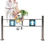 Warehouse Metallschutzgitter – Supermarkt-Eingangs-Schwingtor mit automatischem Schließen – unidirektionale Zauntür für Kassiertheken – 100 x 97 cm, robustes Design
