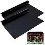 2 Stück Schwarzer Statisch Aquarium Hintergrund, Statisch Haftender Aquarium Hintergrund Schwarzer, 30*200CM PVC Aquarium-Hintergrund, Aquarium Rückwandfolie, Aquarium Folie Selbstklebend Für Aquarium