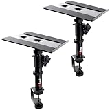 Tlingt Support Studio-Monitor- und Lautsprecherständer, Klemm-Desktop-Ständer, 2er-Set, 24 x 22.5 cm große Metallablage für Monitorlautsprecher, Regallautsprecher, Laptops.