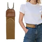 Generisch Gürtel Ohne Schnalle Herren Braun Elastischer Gürtel Damen Taktischer Gürtels mit Metallhaken Schnallenloser Unisex Unsichtbarer Taillengurt für Männer und Frauen Beruf Freizeit Business