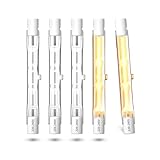 Lamptobe R7S Halogenstab 78MM 48W 230V, Halogenlampen r7s 78mm Dimmbar Warmweiß 2800K, J78 T3 Linear Halogen Leuchtmittel, 5 Stück