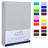Camry Spannbettlaken Topper 180x200cm Silber Baumwolle Bettlaken Jersey Spannbetttuch Oeko-Tex 100