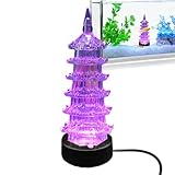 LED Aquarium Light, Pagoda Aquarium Decor, Glowing Aquarium Decorations, Reusable Underwater Lamp, Colorful Aquarium Light, Aquarium Glow Light, Underwater Lighting, Aquarium Decor Accessories
