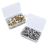 Alipis 500 Stück Metall Brads Rundkopf Musterbeutelklammern in Silber und Gold mit Aufbewahrungsbox für Scrapbooking Basteln DIY Büro Zubehör