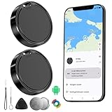 Tracker Android Smart Tag Android Tracker Android Tag Schlüsselfinder kompatibel mit Google Finden Hub APP (Android NUR) IP67 Android Tracker Bluetooth KeyFinder für Koffer/Gepäck (2pcs-schwarz)